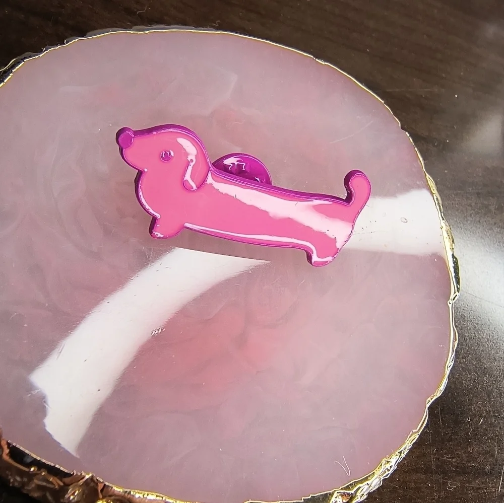 Pink Dachshund Enamel Pin